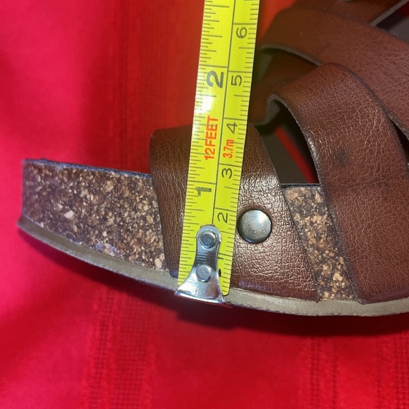 Brown Strappy Platform Wedges - Picture 11 of 12
